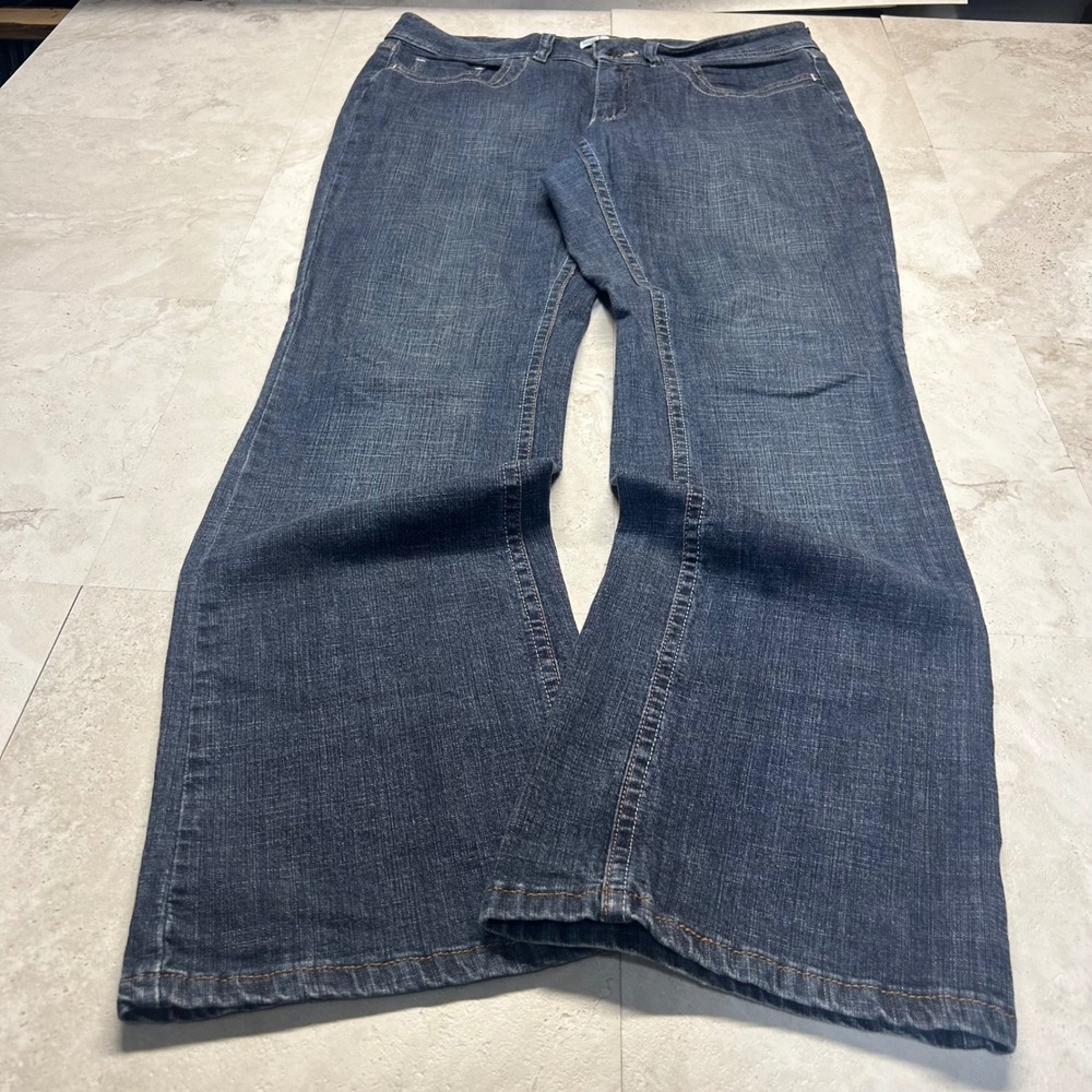 Riders by Lee Bootcut Jeans Dark Wash Women Size 12M Mid Rise Stretch Denim - Picture 2 of 10